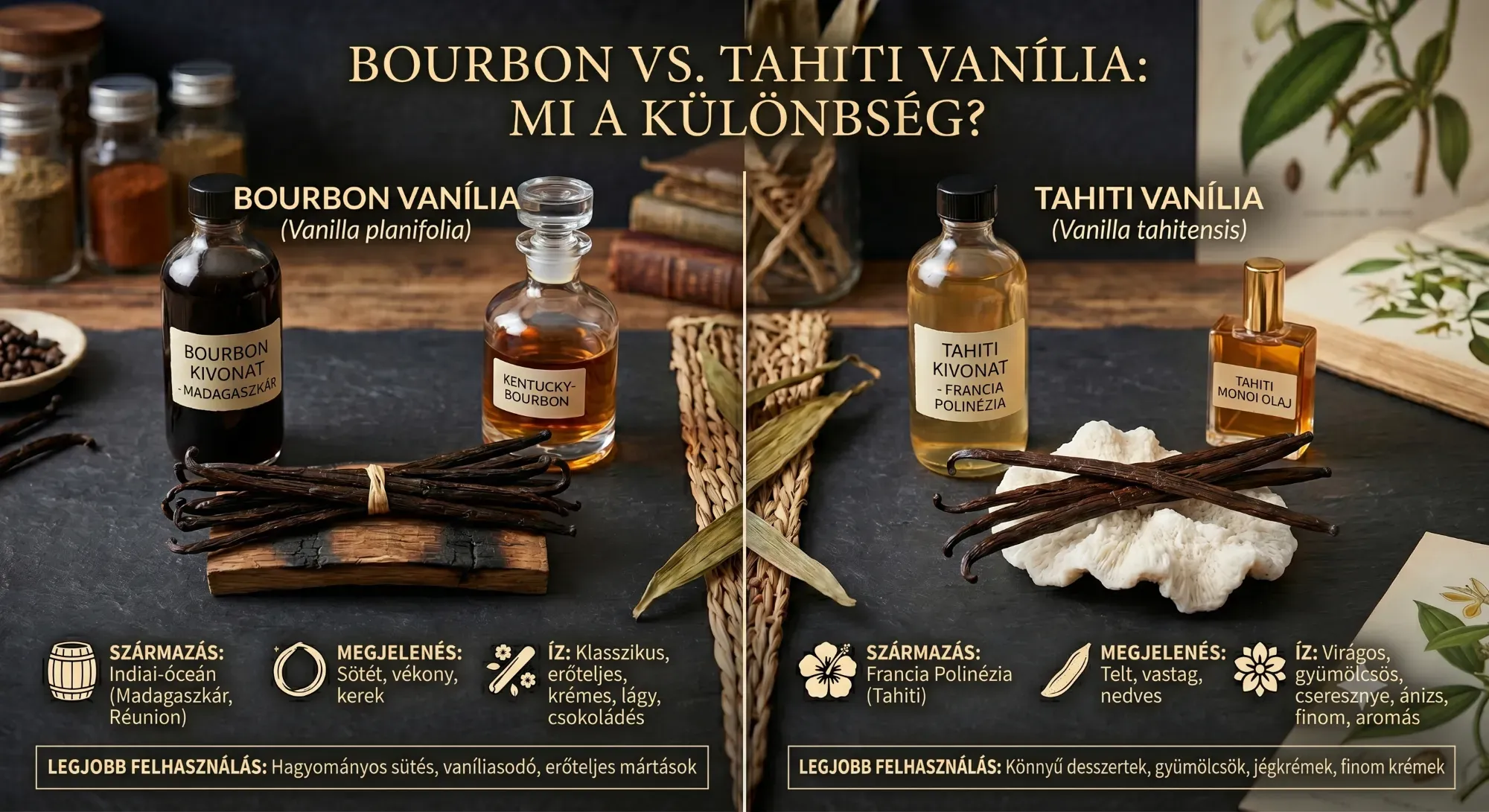 Bourbon vs. Tahiti Vanília: Mi a különbség?